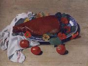 Felix Vallotton Still life with Ham and Tomatoes Sweden oil painting artist